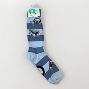 MOD Socks Sloth Mens Crew Unisex Grey Stripe NWT